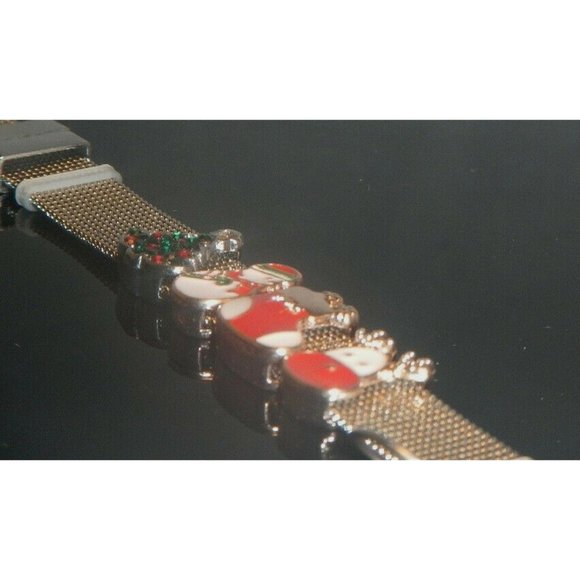 Tiger Eye Gemstone- Stainless Steel Mesh Keeper Bracelet-Band-Slide Charms-549 - Picture 6 of 7